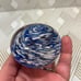 Art Glass Paperweight Swirled Blue & White Approximately 3”