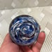 Art Glass Paperweight Swirled Blue & White Approximately 3”