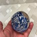 Art Glass Paperweight Swirled Blue & White Approximately 3”