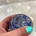 Art Glass Paperweight Swirled Blue & White Approximately 3”