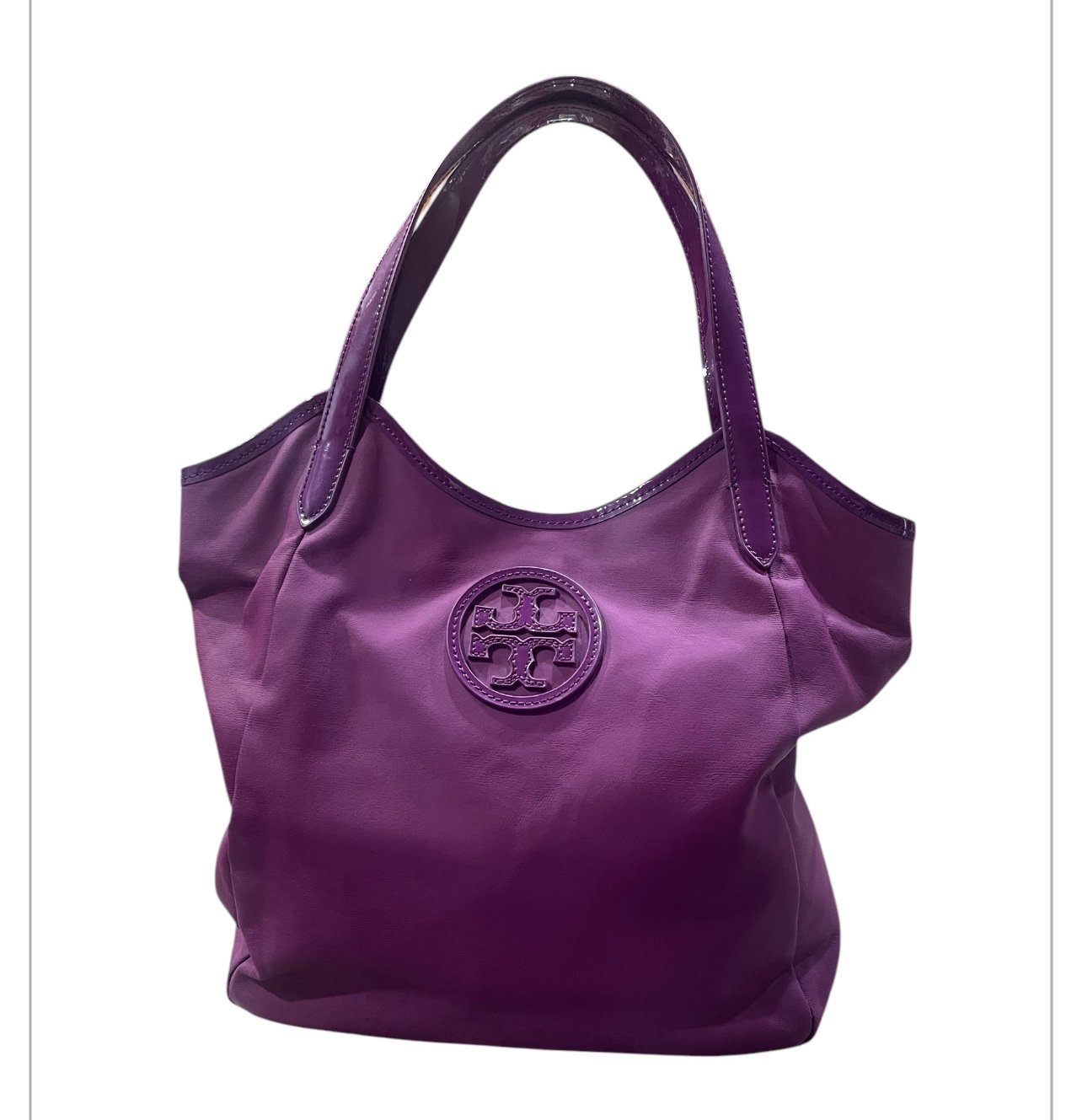 Tory Burch Purple Leather Tote-Pre Owned