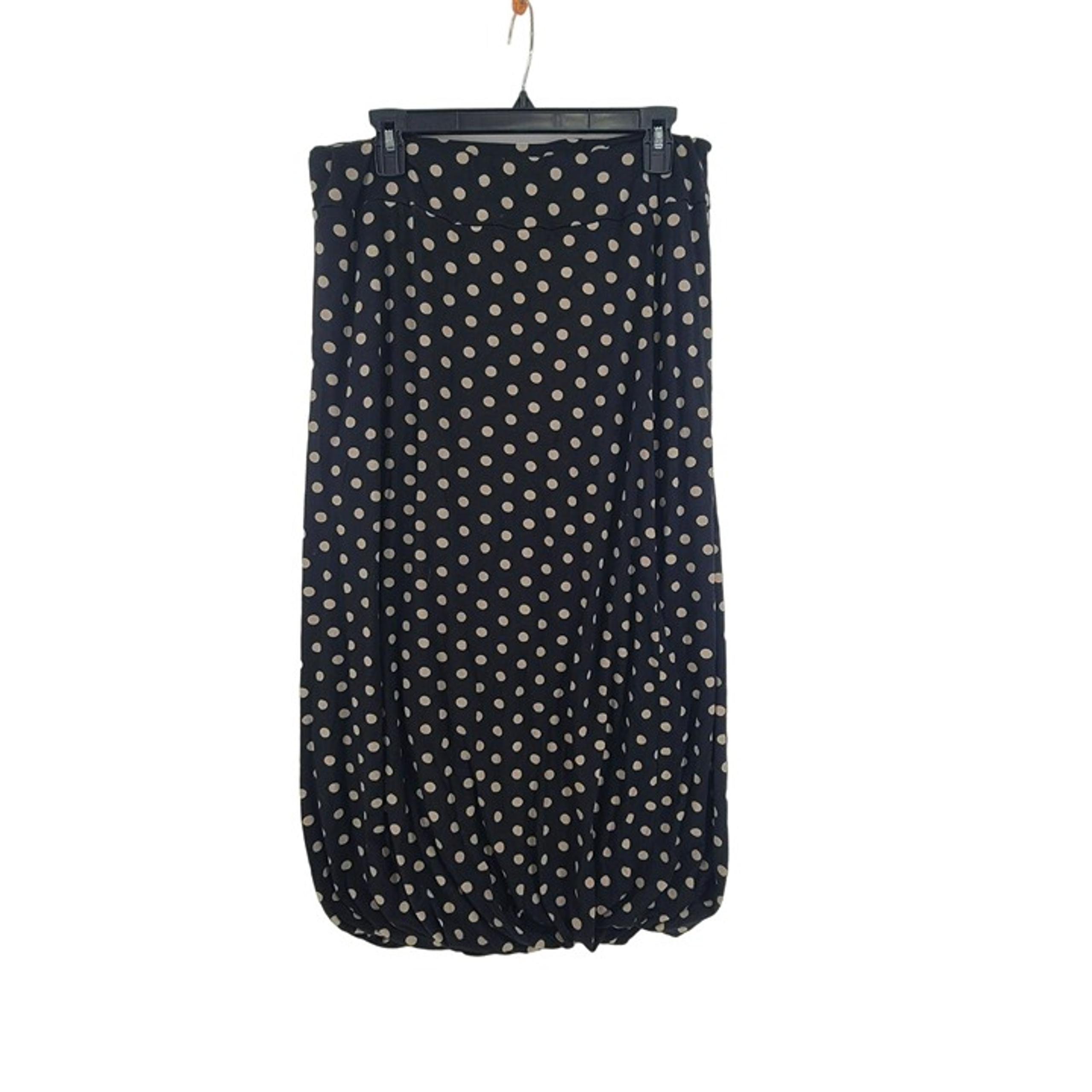 Comfy Women's Knit Midi Skirt Polka Dot Black and White Size M