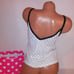 Victoria Secret PINK Tank Top Small Sleepwear Camisole Black White Polka Dots Se