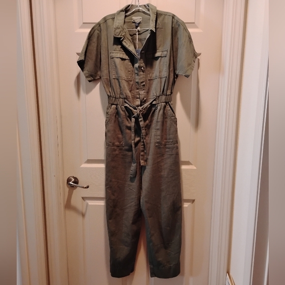 UNIVERSAL THREAD Goods Co. Olive Green Cotton Utility Jumpsuit 2