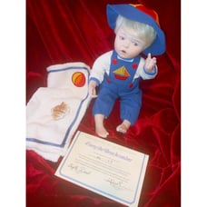 Vtg 1990 Georgetown Coll. COREY THE BEACHCOMBER 12 Porcelain Doll W/Orig Box
