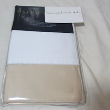 New Ralph Lauren LANGDON Standard Pillow Sham - 624 TC- White/Tan-Beige 130