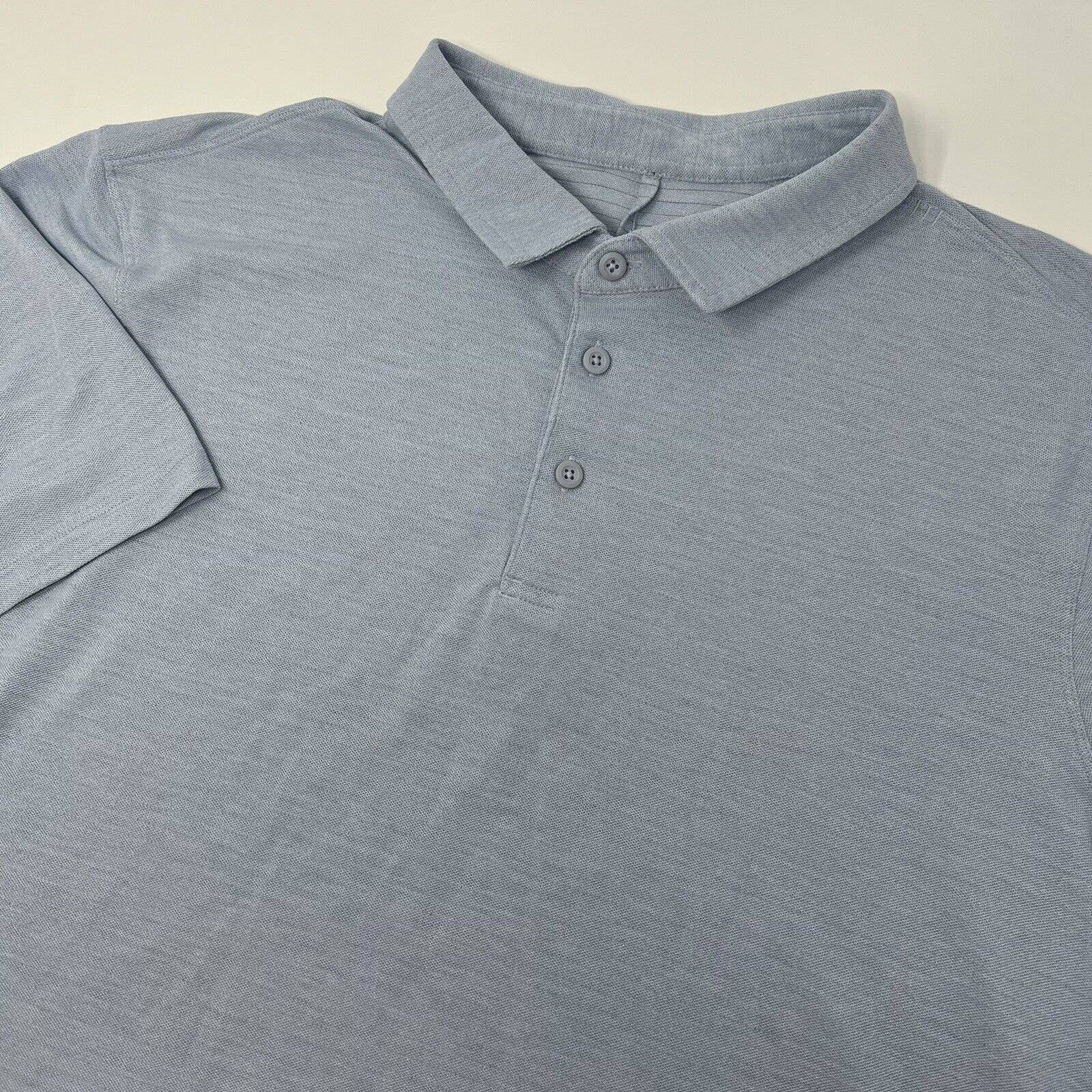 Lululemon Mens Large? Evolution Golf Polo “Chambray” Blue Short Sleeve