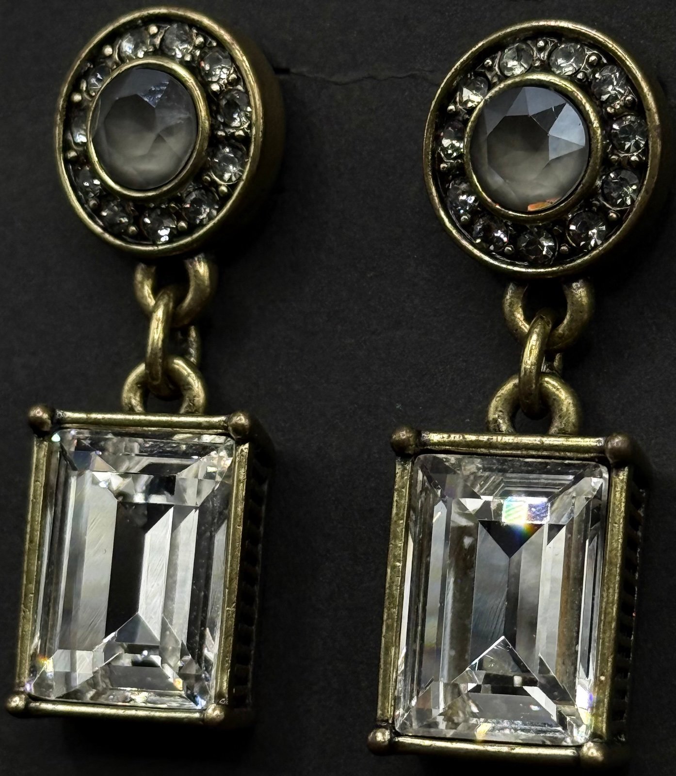 HEIDI DAUS Fabulous Fancy Cut CrystalDrop Earrings Emerald Pierced