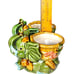 2 Majolica Style Lucky Bamboo Big Ear Trunk Up Elephant Basket Planters