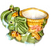 2 Majolica Style Lucky Bamboo Big Ear Trunk Up Elephant Basket Planters