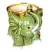 2 Majolica Style Lucky Bamboo Big Ear Trunk Up Elephant Basket Planters