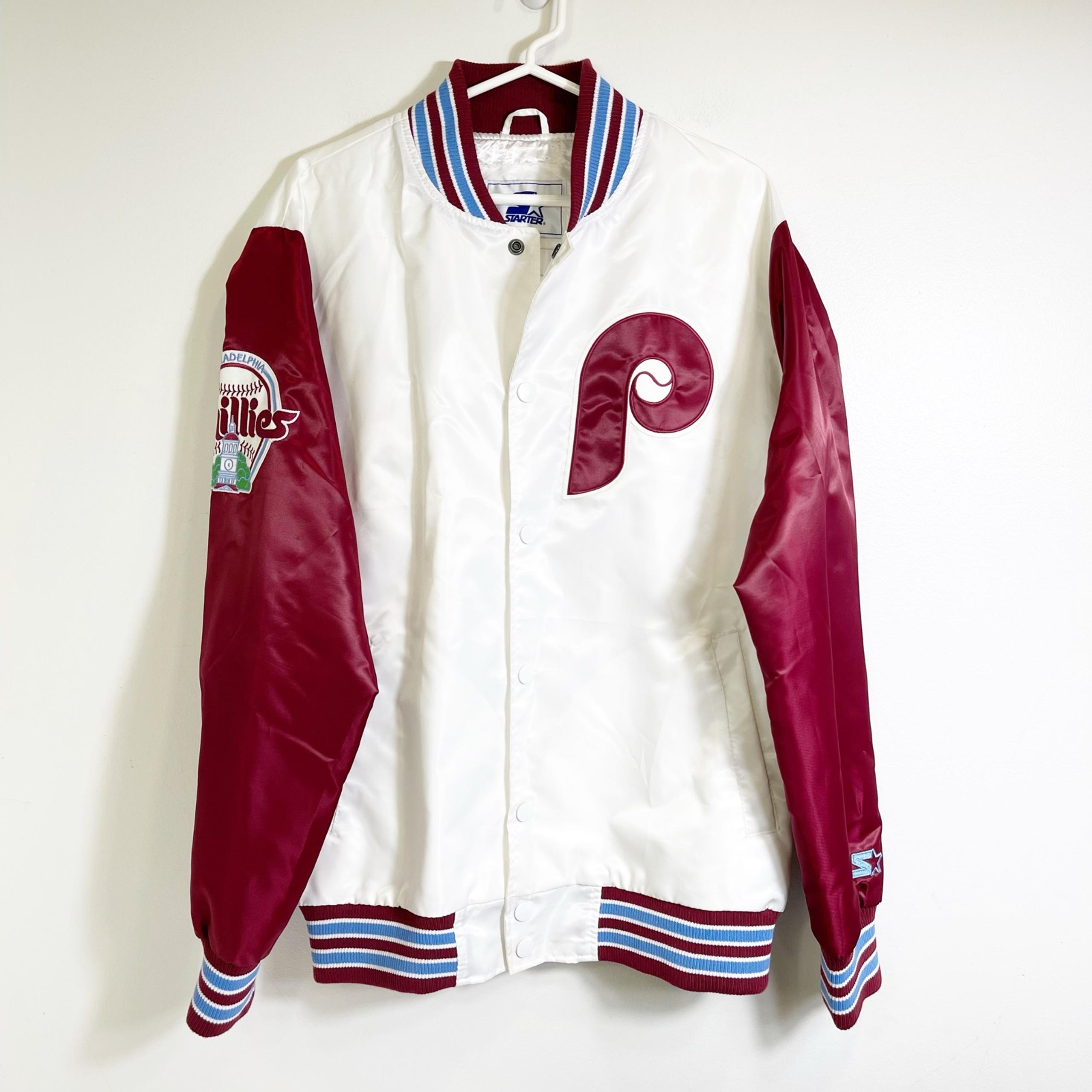 Philadelphia Phillies Starter The Legend Jacket Bomber Varsity White Men’s Large