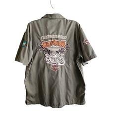 Harley Davidson Bahamas Mechanic Work Button Up Shirt Size Large