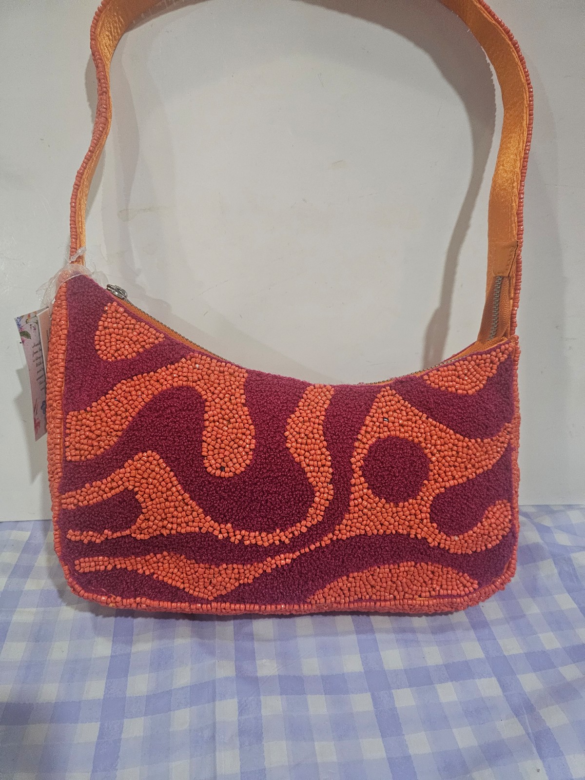 Orange beaded purse handcrafted in india. Tiktok viral