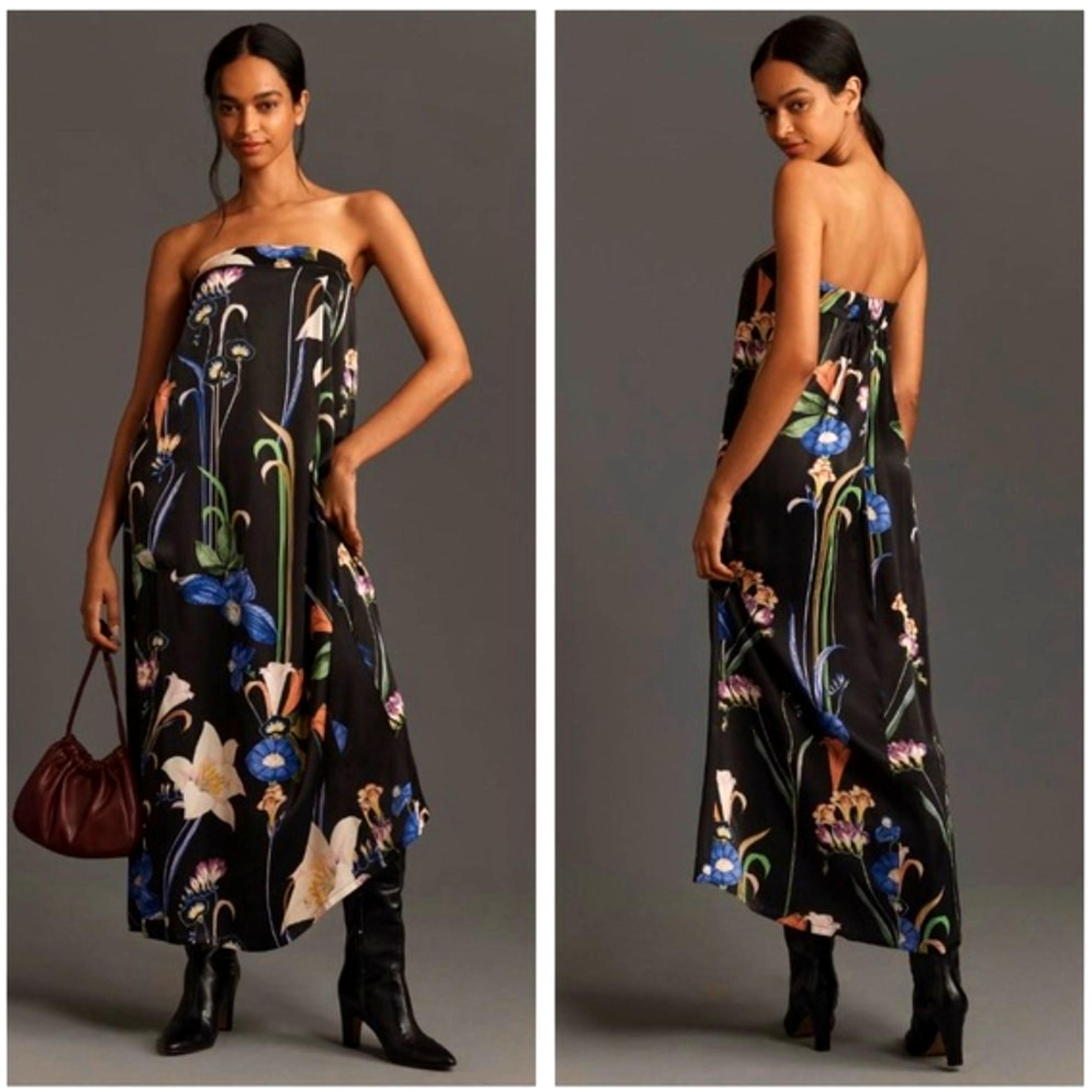 Corey Lynn Calter THE THALIA DRESS Strapless Maxi Dress Black Floral S NWT $298
