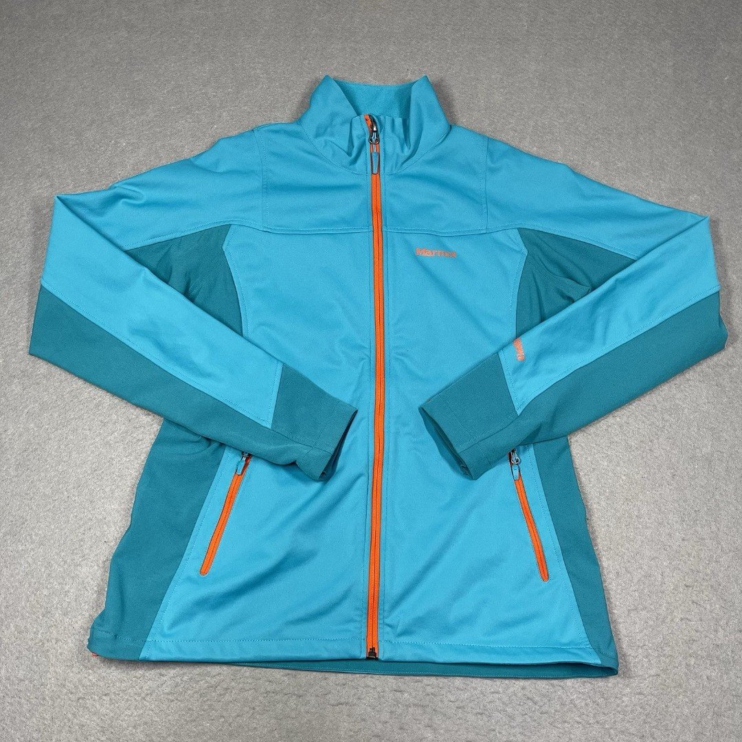 Marmot Jacket Womens Large Blue Turquoise Leadville Gore Windstopper Hiking