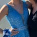 Blue A-Line Prom Dress