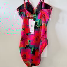 Women's Printed Gardener Shirred-Front One-Piece Swimsuit