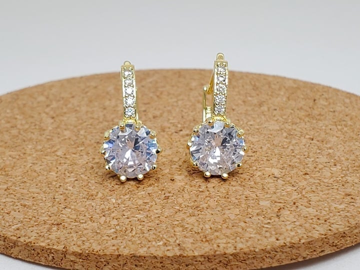 14K Gold Womens 2ct Diamond Hanging Drop Earrings Ladies New 14 K Silver Jewelry