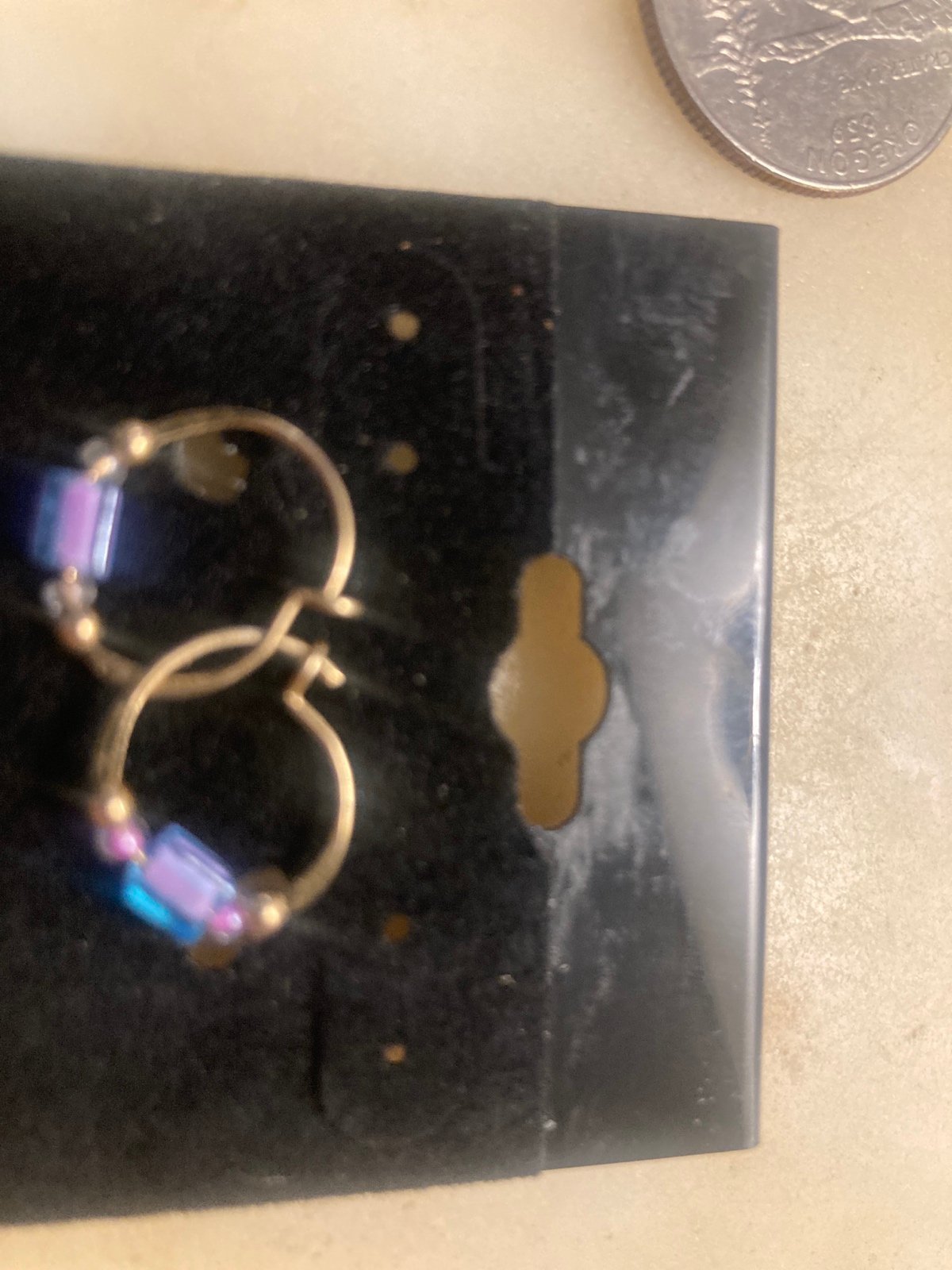 Earrings small handmade 14k w/ a crystal bead