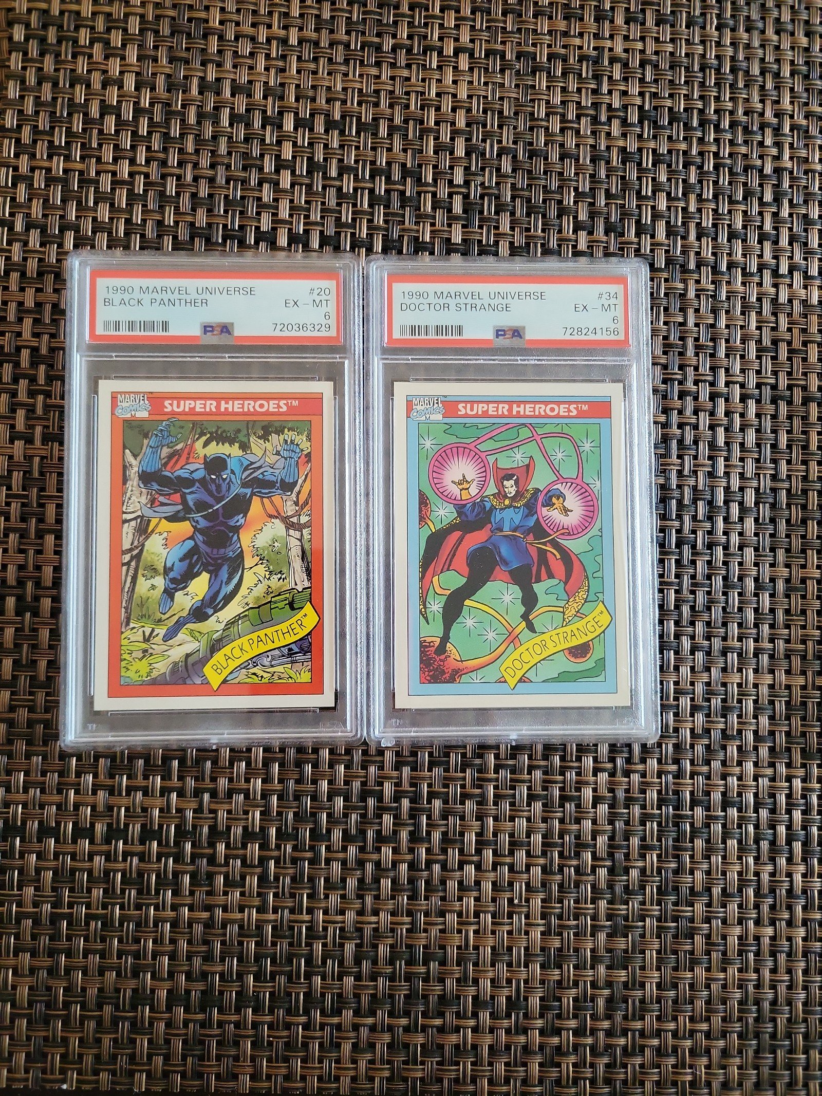 1990 Marvel Universe PSA 6 Lot Spider-Man, Black Panther, She-Hulk, Dr. Strange