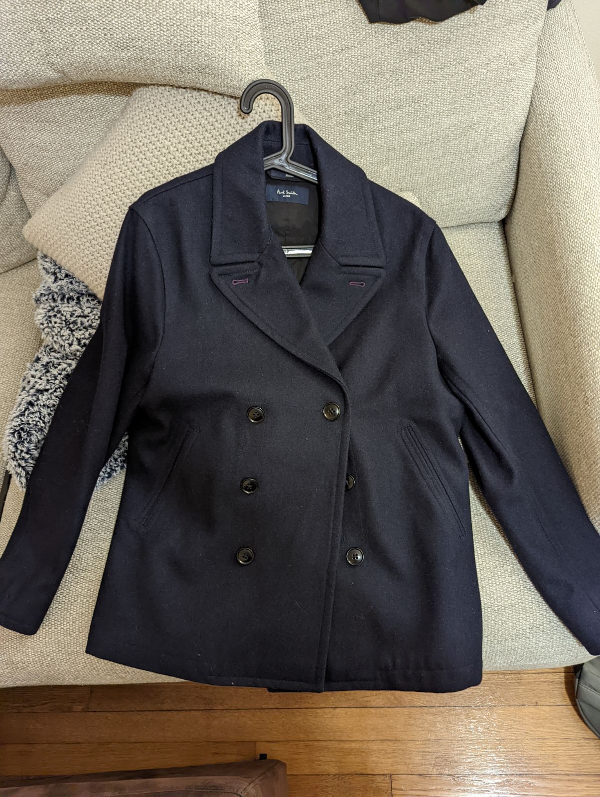 Navy Blue Double Breasted Coat
