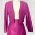 Vintage 80s Yucatan Bay Pink 2 Piece Leather Mini Skirt Jacket Matching Suit Set