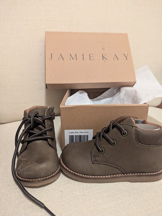 EU23 / US 7 JamieKay Olive Leather Boots NIB/EUC
