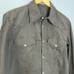 Ari Double Pocket cotton Western Rodeo Style Shirt Raw Hem Brown Men's XL