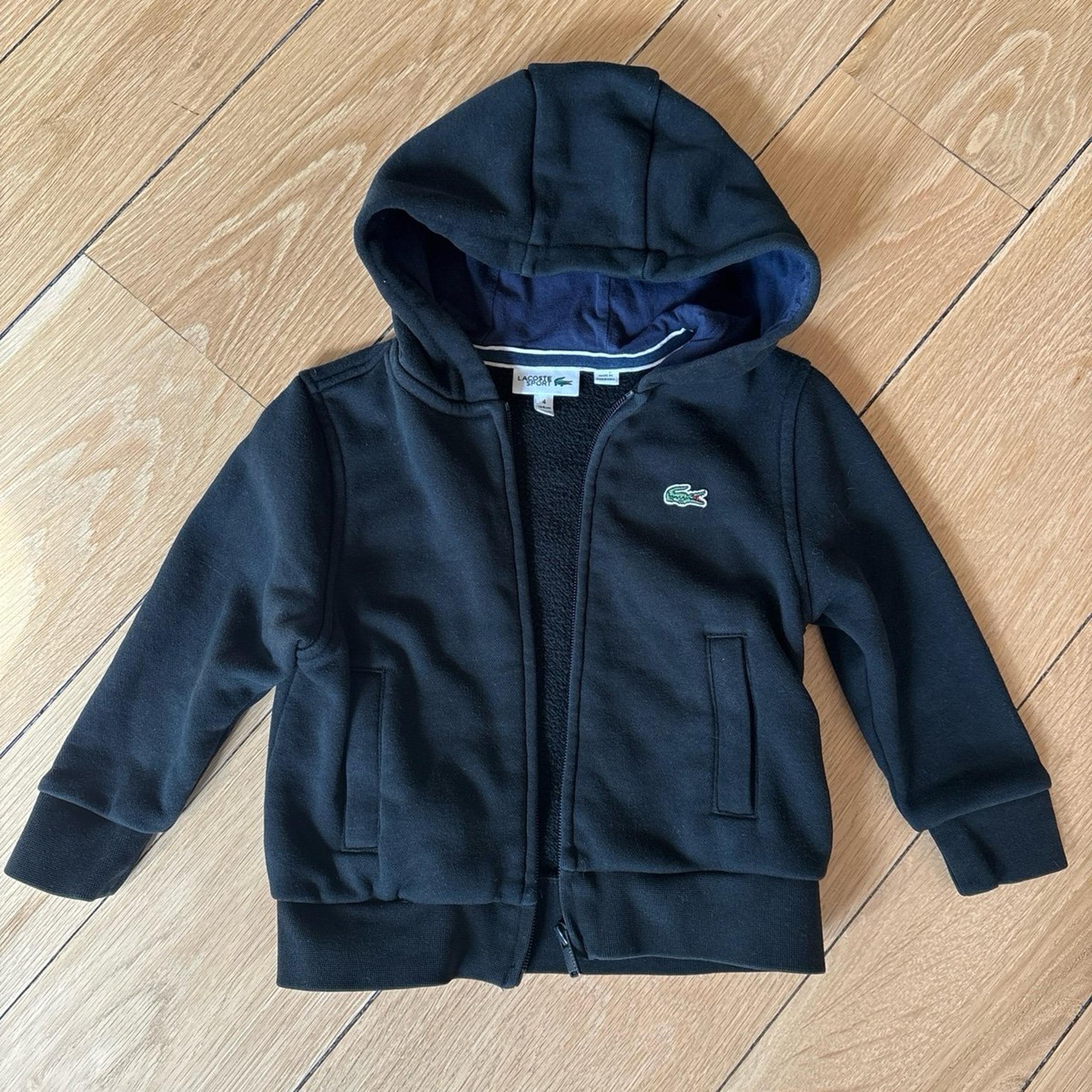 Sport Kids Tennis Fleece Zip-Up Sweatshirt Black Size 4/104 cm - Lacoste