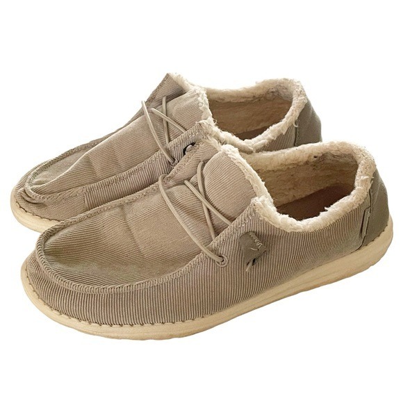 Hey Dude Womens Size 9 Wendy Corduroy Grey Womens Slip On Comfort Shoes