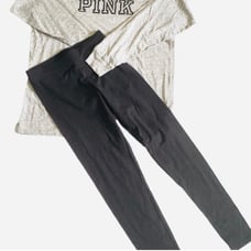 PINK Victoria secret campus long sleeve leggings set medium NEW WITH TAGS