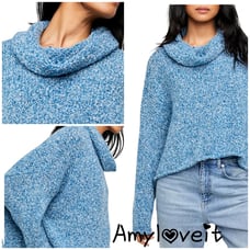 Free People BFF Sweater Blue Small