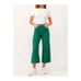 Dear John Womens High-Rise Cropped Wide-Leg Pants Size 27 Green Linen/Rayon