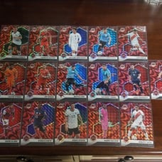 Panini Mosaic Soccer 2021 16x Red Reactive Prizm Parallell Card Lot