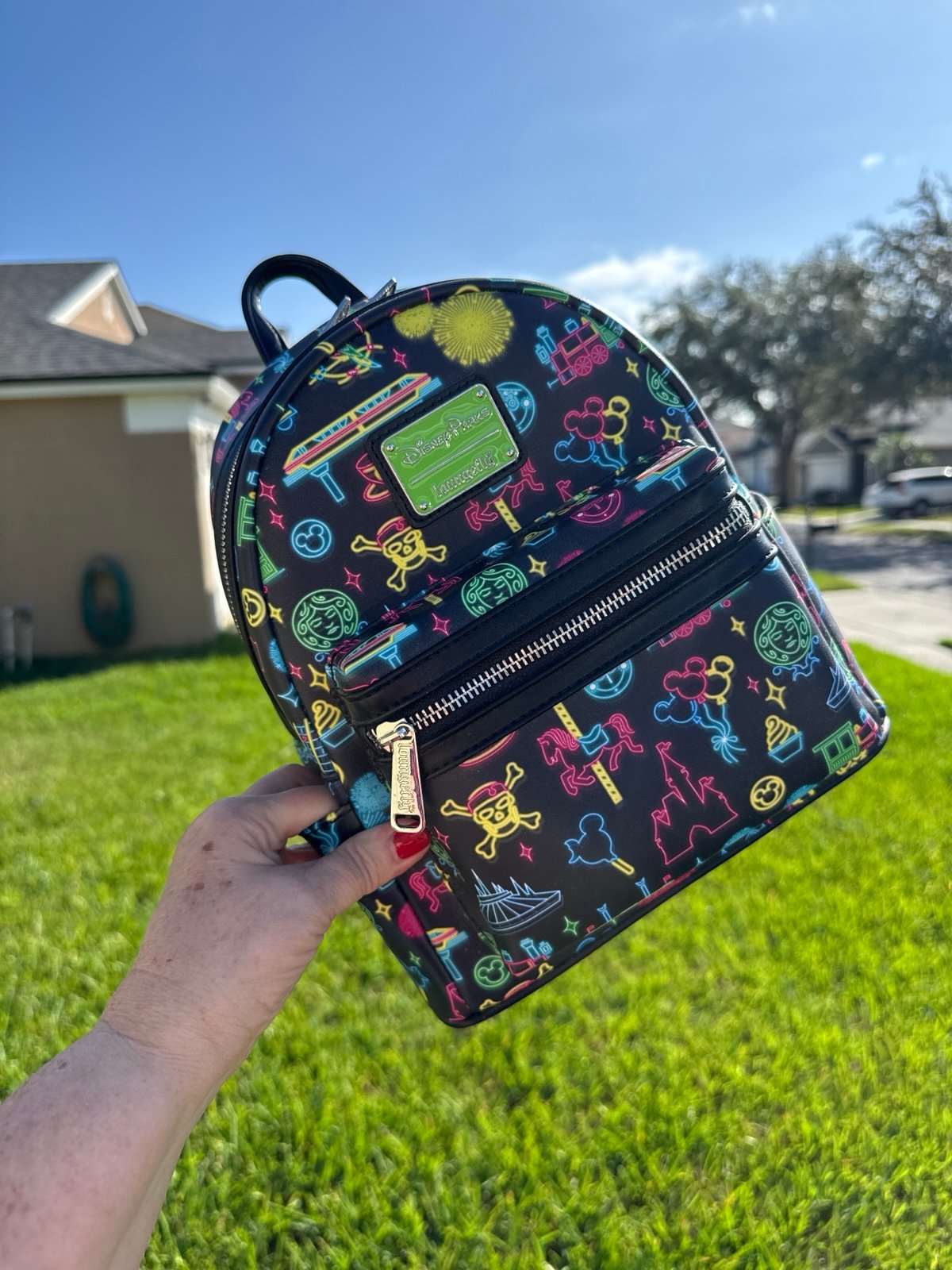 Loungefly Disney Parks Neon Icons Mini Backpack
