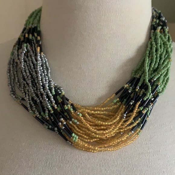 Beautiful beaded multi strand necklace