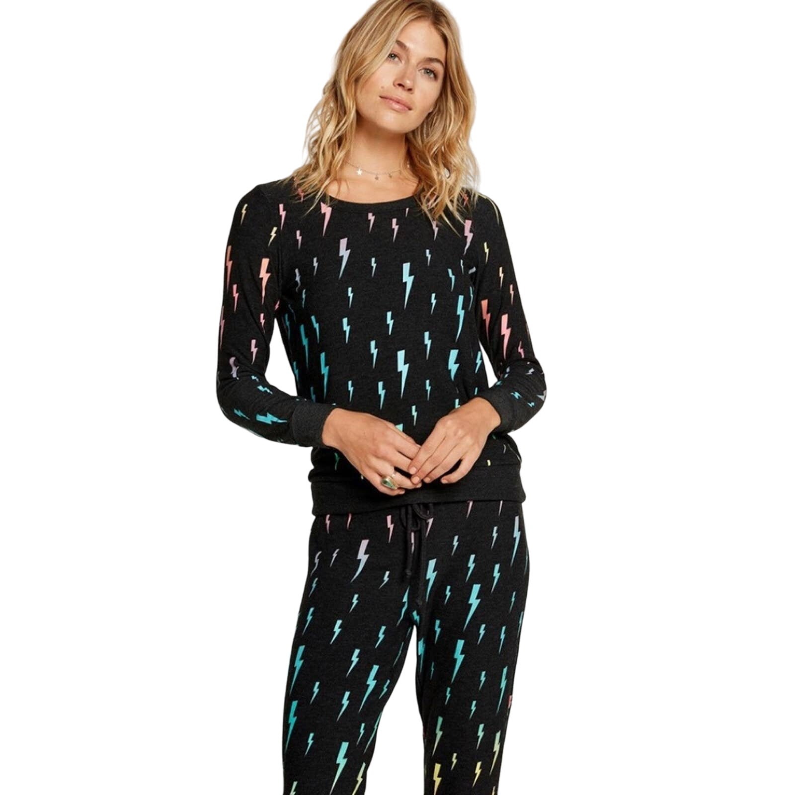 Chaser Loungewear Crewneck sweatshirt Colorful Bolt Graphic S