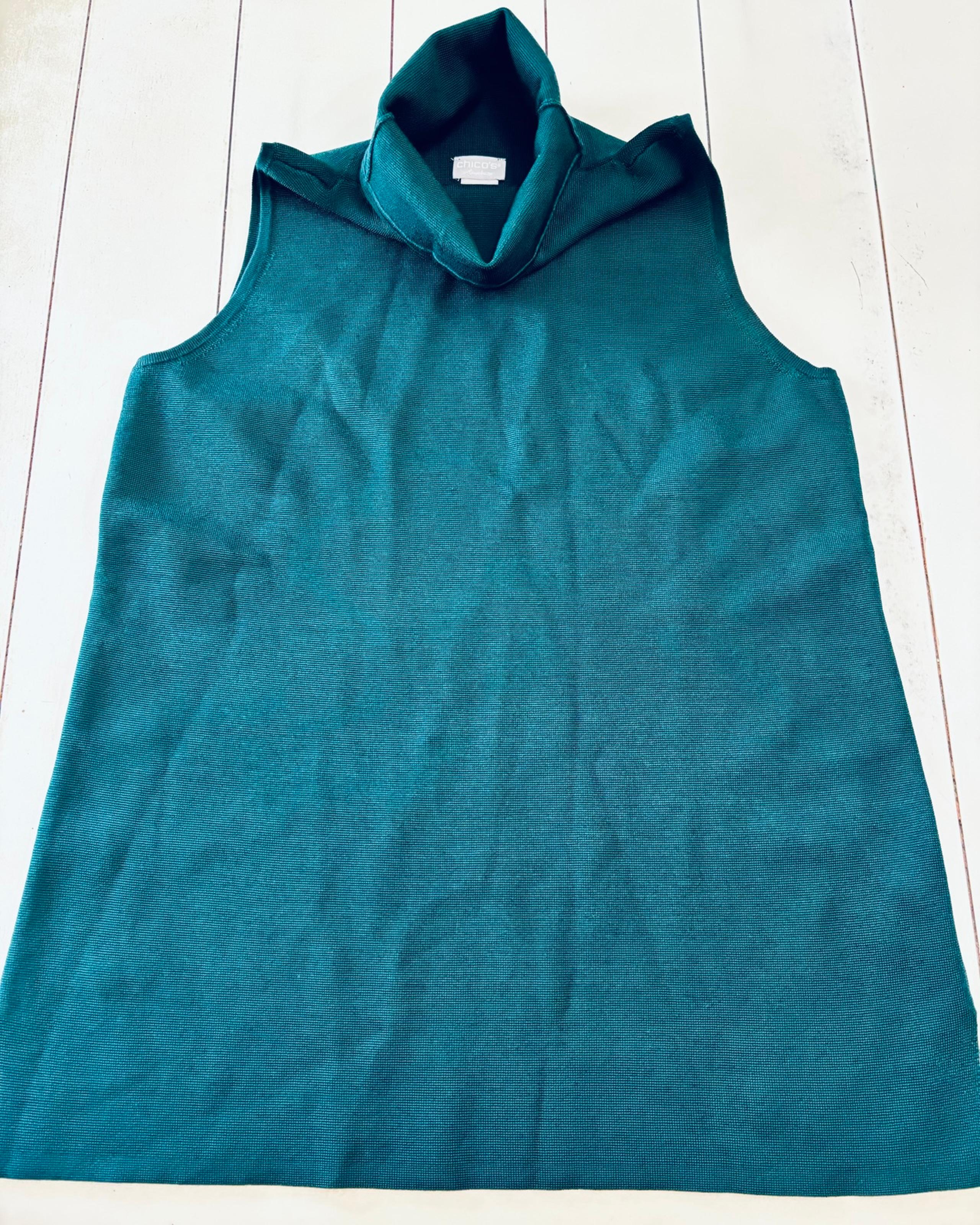 Chico’s teal cowl neck sweater