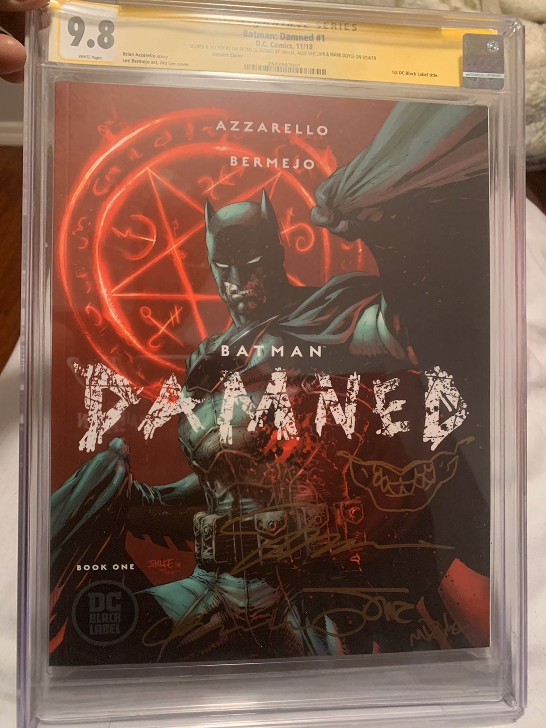 Batman Damned 1 cgc 9.8 signed 4x