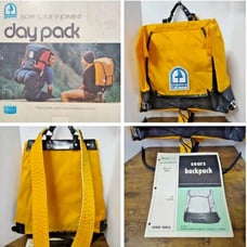 Vintage Go Pack Yellow & Black Daypack Backpack, 15 Wx14 H, Sears, NOS, No Box