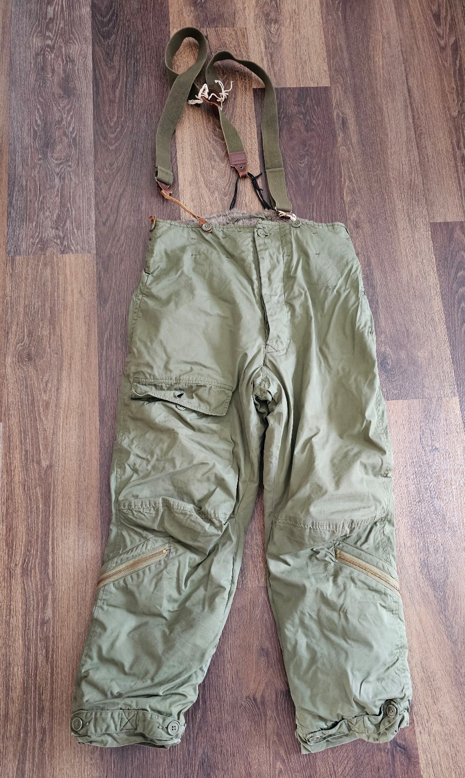 Vtg US Army Fur Lined Pants Air Forces A-10 Size 38 Green