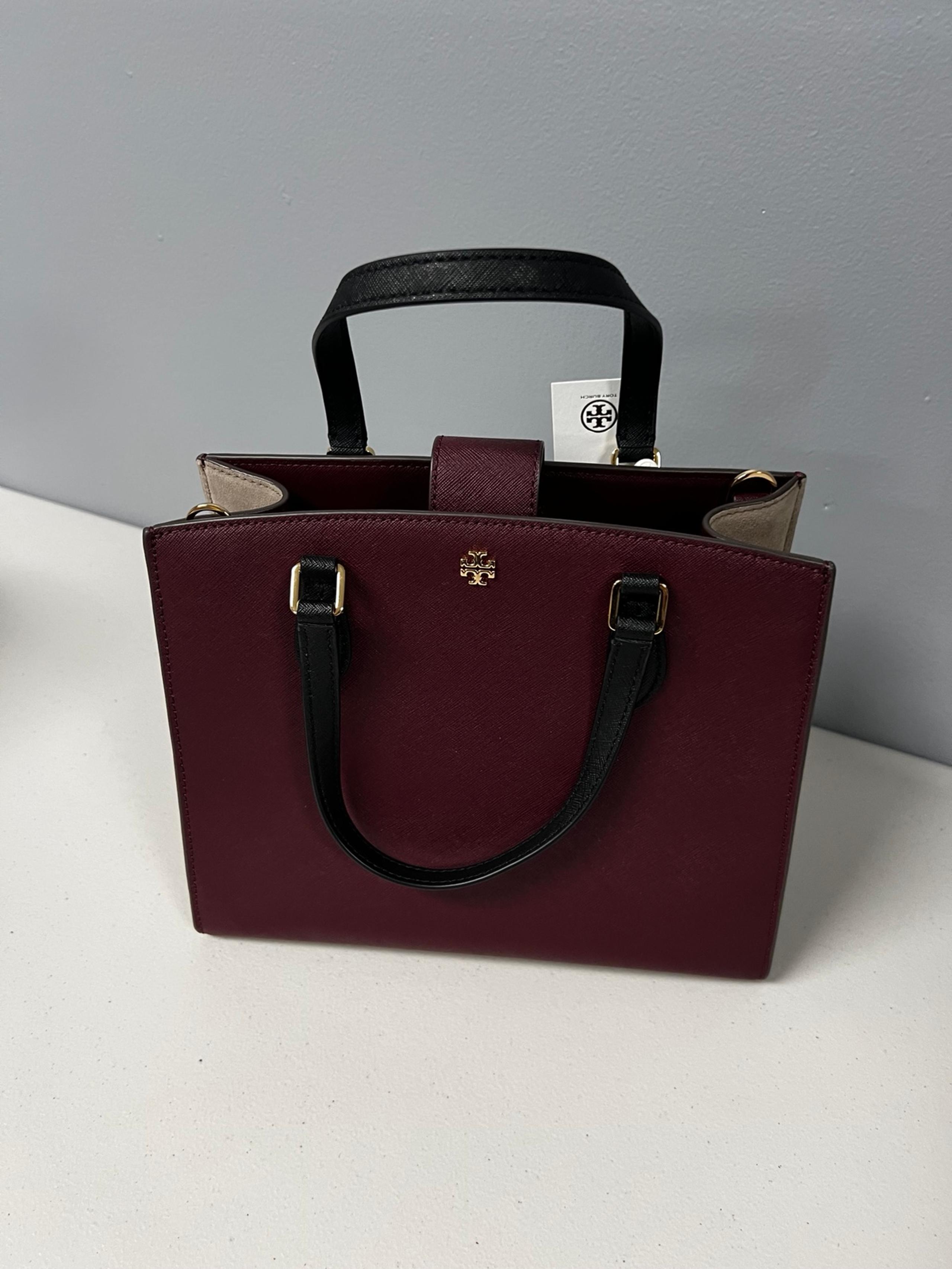 TORY BURCH EMERSON COLOR BLOCK   STRUCTURED WORK SATCHEL