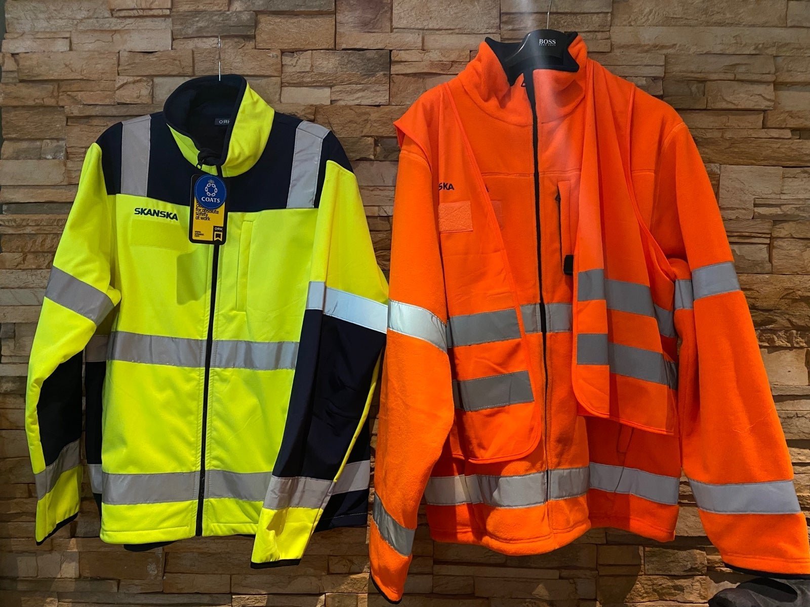 2 New Men's High Visibility Work Winter Jackets Thermal