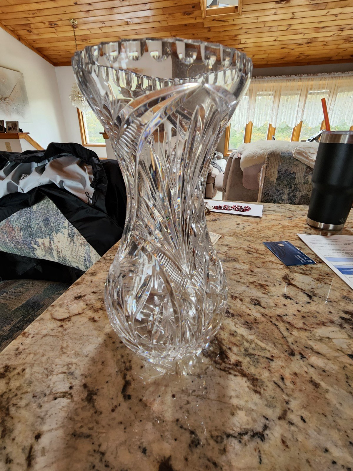 Vintage. Crystal vase