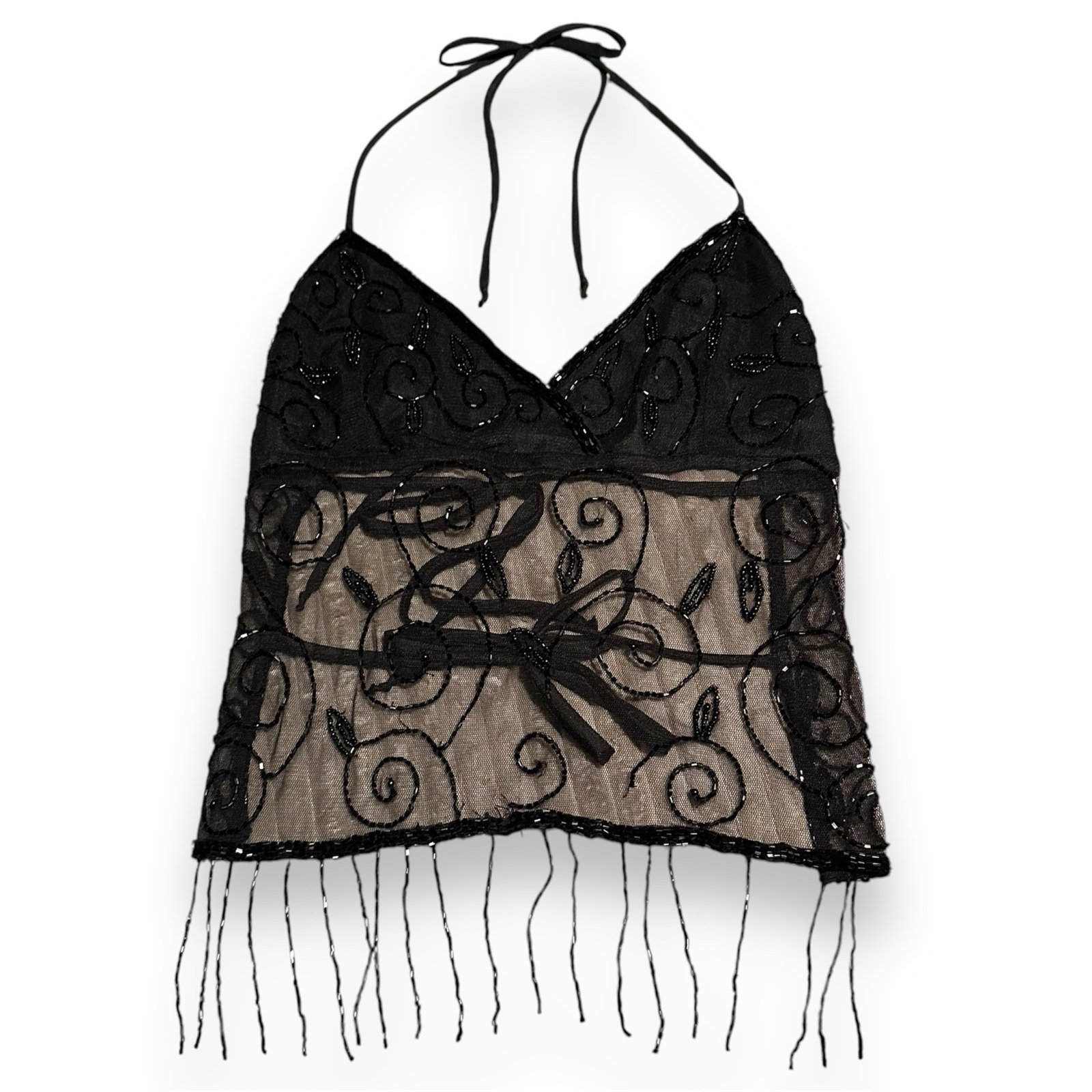 Y2K Charlotte Russe Beaded Halter Top