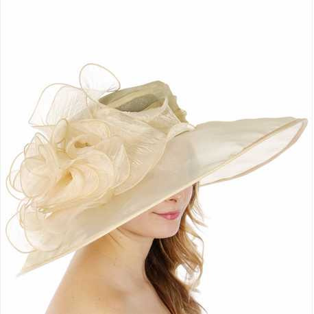 Large flower dress hat Vanilla Hat