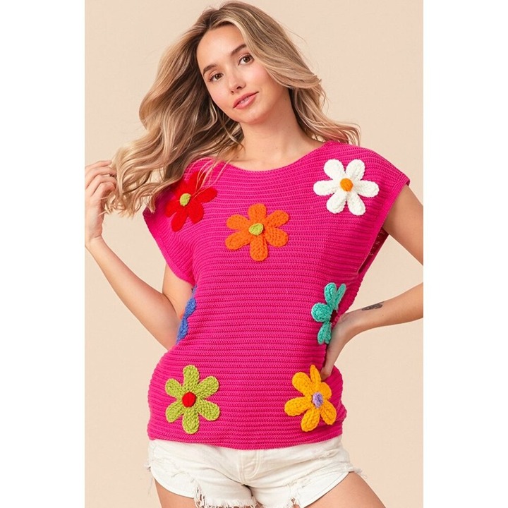 トップス bibiy ALEXA FLOWER KNIT ALEXA FLOWER KNIT/159cm/着用サイズF｜Bibiy.