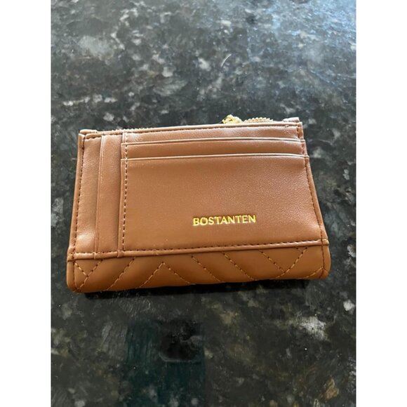 New Women's Brown Small Leather Wallet RFID Blocking Slim Bifold Zipper Pocket