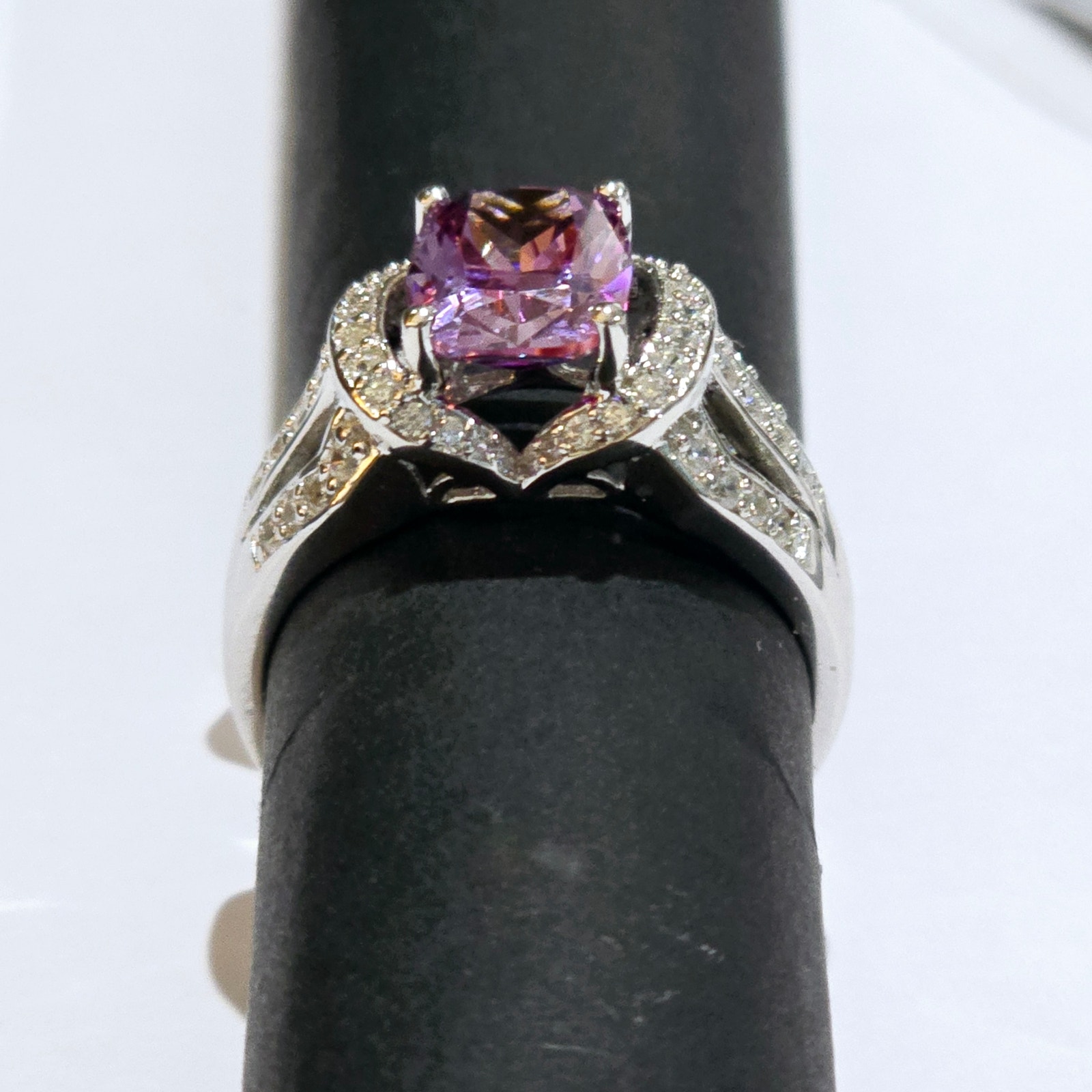 Bella Luce Rhodium over 925 SS Fancy Purple Swarovski Zirconia NWT 10